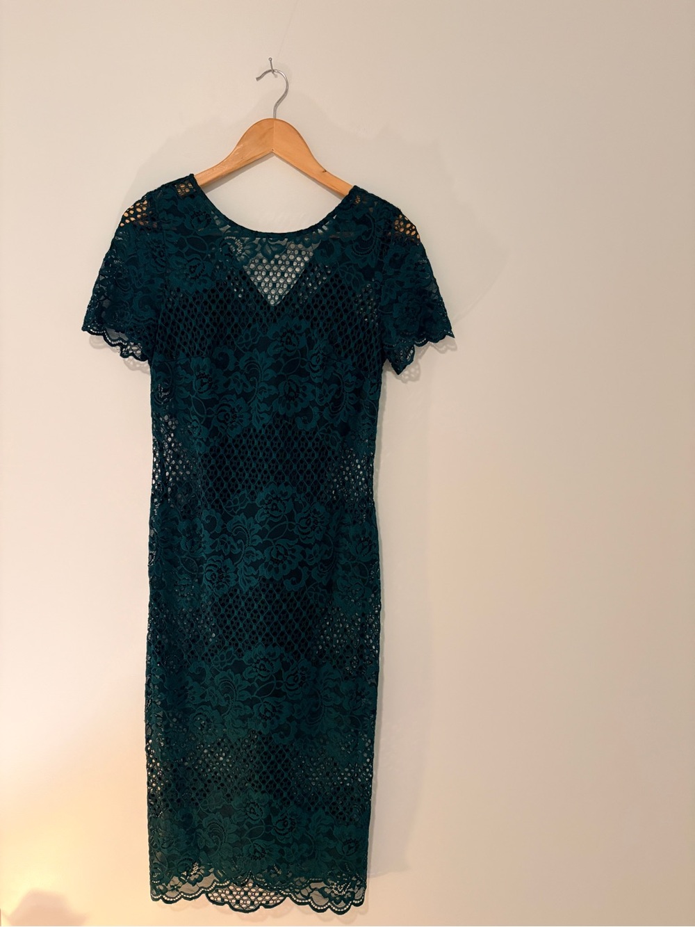 Emerald Lace Overlay Dress with black body bodycon